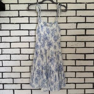 Blue and White Floral Dress
